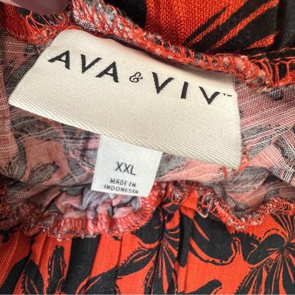 New Women's Maxi Skirt Ava & Viv Rust Black Floral XXL Pockets Modest Cottage - Picture 7 of 12